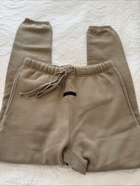 Brand New Essentials Fear of God Neutral Tan Drawstring Sweatpants